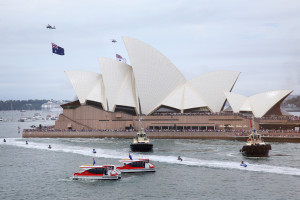 Flyover Sydney Harbour Bridge on Australia Day 2018